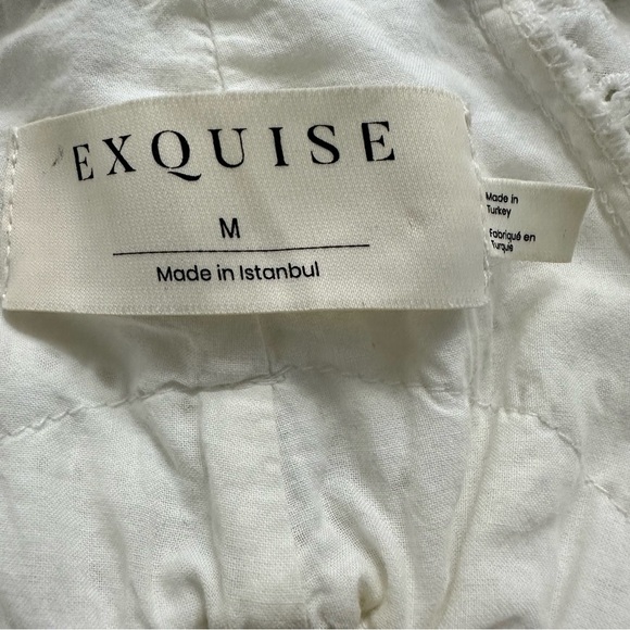 Anthropologie Exquise Julien Eyelet White Mini Dress SZ Medium Feminine GUC - Picture 2 of 12